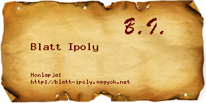 Blatt Ipoly névjegykártya
